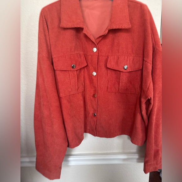 Button-Front Jacket in Rust 3X - Picture 10 of 12